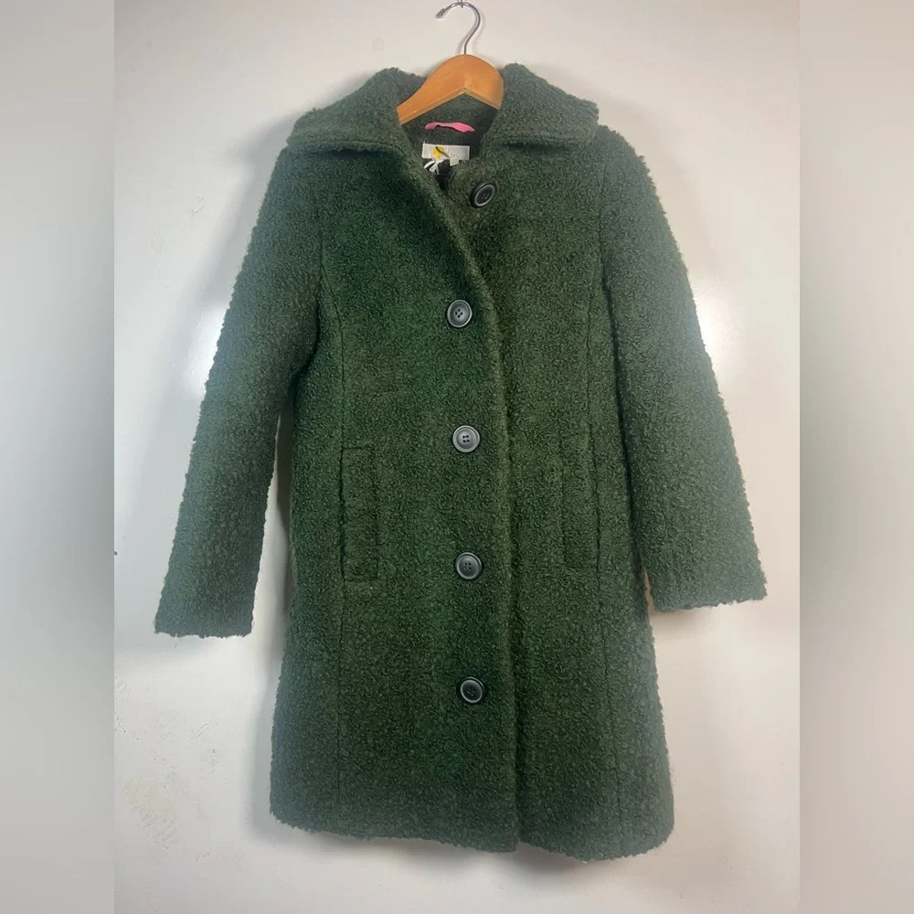 Boden Green Textured Pea Coat - Picture 3 of 11